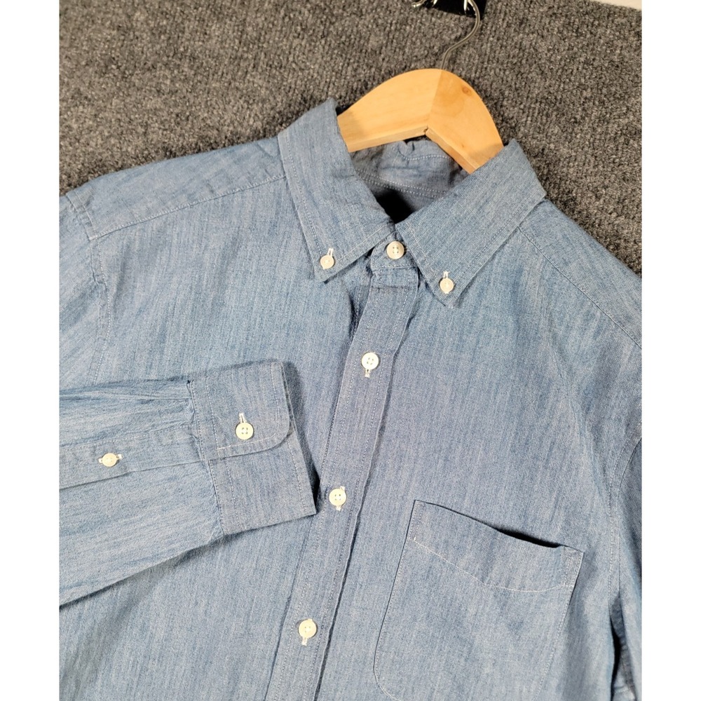 Vineyard Vines Shirt Mens Small Chambray Long Sleeve Light Indigo Button Up Blue